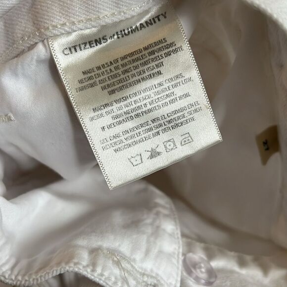 Citizens of Humanity White Nadia Lace-Up High-Rise Wide-Leg Jeans 27 - Picture 9 of 10